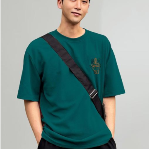 Men Printed Round Neck Polycotton Dark Green T-Shirt