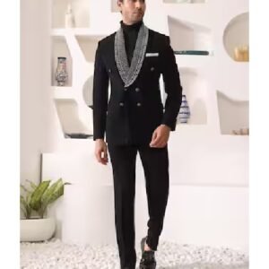 Peter England Black Men Suit