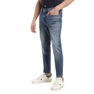 Mid-Rise Comfort Cotton Denim Jeans For Men