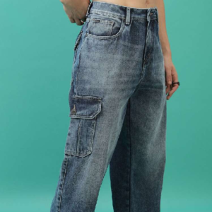 Baggy Cargo Jeans – Beige – Men