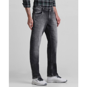 Men Boot-Leg Mid Rise Grey Jeans