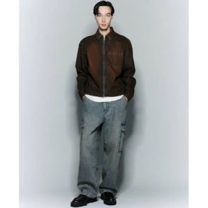 Men Downtown Heavy Faded Baggy Fit Cargo Jeans