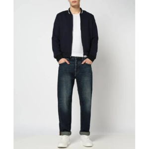 Mid-Wash Loose Tapered Fit Jeans For Men