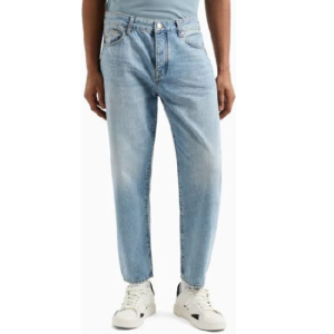 Slim Fit Mid-Rise Stretch Cotton Denim For Men