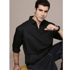 Relaxed Fit Drop-Shoulder Sleeves Pure Cotton Casual Shirt