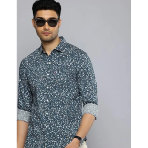 Men Slim Fit Printed Spread Collar Casual Shirt
