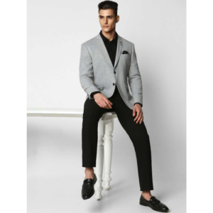 Men’s Textured Slim Fit Single-Breasted Four Piece Formal Suit