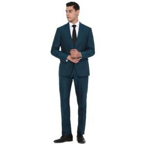 Men’s Solid Slim-Fit Single-Breasted Two-Piece Suit
