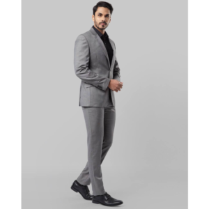 Men’s Notch Lapel Button Closure Single Breasted Textured