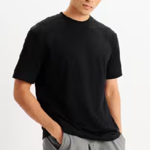 Men Clean Lines Brand Print Relaxed Fit Crew-Neck T-Shirt For Men