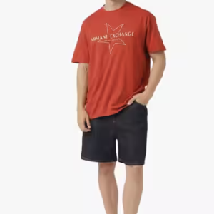 Crew-Neck T-Shirt with Logo Print For Men