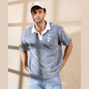 Men’s Washed Oversized Polo Tshirt