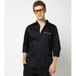 Men Regular Fit Shirt with Brand Embroidery