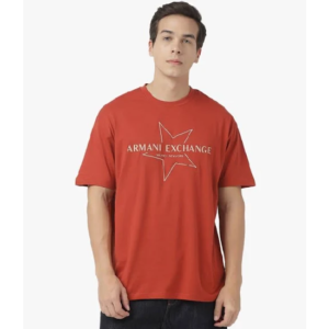 Crew-Neck T-Shirt with Logo Print For Men