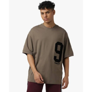 Over-Sized T-Shirt With Flocked Logo