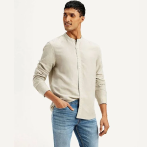 Men’s Solid Slim Fit Linen Shirt