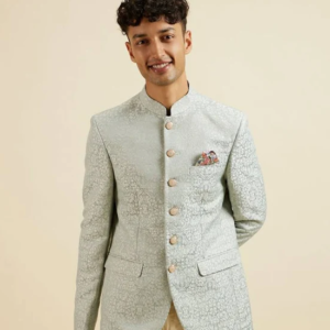 Men’s Self Design Tailored-Fit 3 Piece Suit