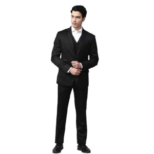 Men Grey Checks Polyester Blend Suit
