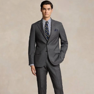 Men’s Polo Tailored Wool Sharkskin Suit