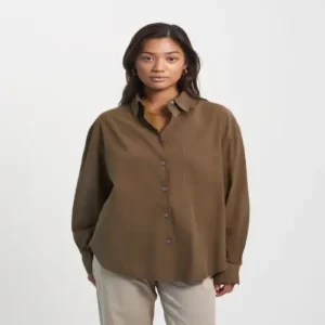 Women’s Oversized Solid Cotton Shirt