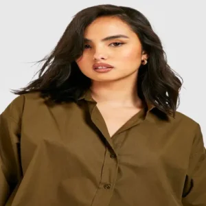 Women’s Oversized Solid Cotton Shirt