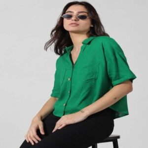 Women’s Spread Collar Cotton Casual Shirt