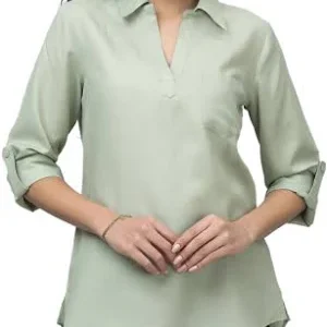 Women Shirt Collar Tunic