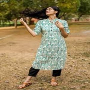 Women’s Cotton Blue Kurti